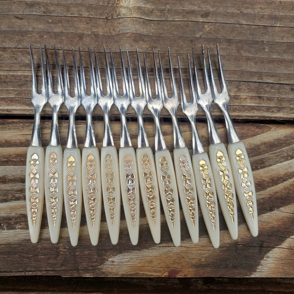 Vintage Little Forks - For Hors D’oeuvre or Cocktail - Set Of 12 (One Dozen)